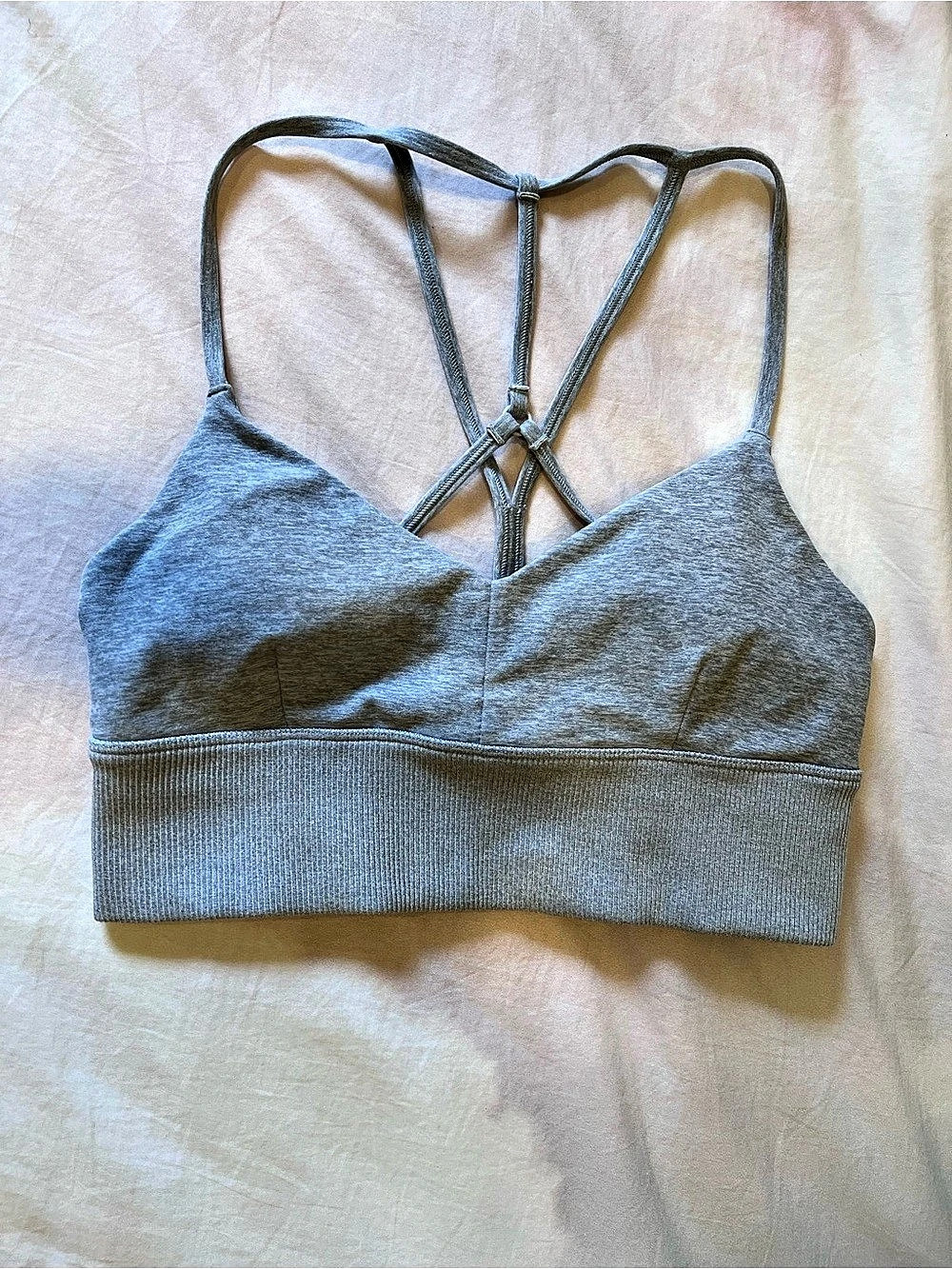Alo AloSoft Lavish Bra Gray Sports Bra Size Small
